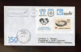 "ARGENTINIEN" 1978, Block 20 Auf Brief Nach Deutschland (B007) - Blocks & Sheetlets