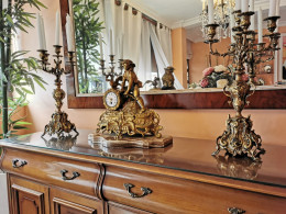 GRAN CONJUNTO - CANDELABROS DE BRONCE - Chandeliers, Candélabres & Bougeoirs