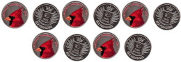 Fantasy - New Providence - 5 Pcs X 3 Dollars 2022 UNC Bird Cardinalis Lemberg-Zp - Other & Unclassified
