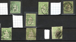 Zum 26; 40 Rappen Green ; 7 Stamps Used  (ch373) - Usati