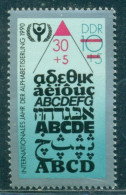 1990 International Literacy Year/Alphabetization,Characters Types,DDR,3353,MNH - Autres & Non Classés