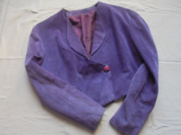 Vintage - Veste Courte BI 'TIME En Cuir Violet Taille 1 Années 80 Made In France - Other & Unclassified