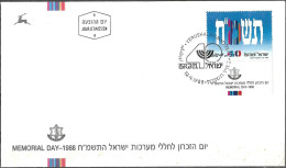 Israel 1988 FDC Memorial Day Israel Independence 40th Anniversary [ILT110] - Lettres & Documents