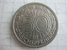 Germany 50 Reichspfennig 1929 D - 50 Rentenpfennig & 50 Reichspfennig