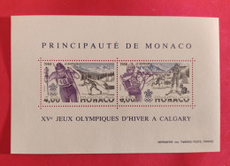 1988 Monaco - Blok Postfris - Hiver 1988: Calgary