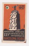 Vignette Esperanto - 1957 - Argenta Jubileo XXV Oficiala Kaj Internacia Barcelona Foiro - Esperanto