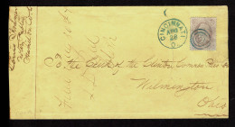Lot # 044 1870, 24¢ Purple (light Shade), N.B.N.C. Printing Centered And Fine - Briefe U. Dokumente