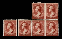 Lot # 047 1883, 2¢ Red Brown Three BLOCKS OF FOUR And 2 Singles (SE) - Ongebruikt