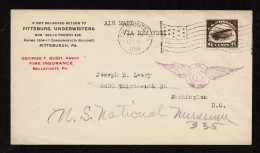 Lot # 066 U.S. Airmail, 1918, 6¢ Orange 2 Covers Each Bearing The Stamp Turned Into The Blackest Stamps We Have Ever See - 1a. 1918-1940 Gebraucht