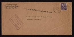 Lot # 108 Mail Robbery: 1938, 3¢ Light Violet Jefferson Violet Tied By JUNCTION CITY WIS NOV 25 1939 Duplex On Legal Siz - Briefe U. Dokumente