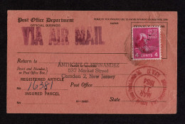 Lot # 109 1938, 4¢ Madison Bright Rose Purple Tied By Magenta SAN FRANCISCO, CALIF. Army Air Force Postal Service Double - Lettres & Documents