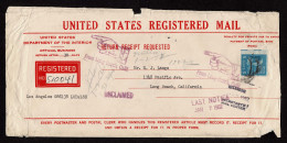 Lot # 113 Registered Penalty Mail: 1938, 5¢ Monroe Bright Blue Used On Registered Penalty Mail Returned To Recipient. - Briefe U. Dokumente