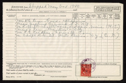 Lot # 116 Certificate Of Mailing: 1938, 6¢ John Quincy Adams Red Orange - Briefe U. Dokumente