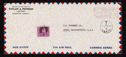 Lot # 129 Postage Dues: 1958 Canada To US: Bearing 1938, 12¢ Zachary Taylor Bright Mauve On Legal Size Air Mail Envelope - Covers & Documents