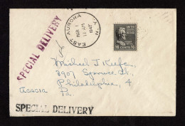 Lot # 135 Special Delivery:1947 Envelope Bearing 1938, 16¢ Lincoln Black - Cartas & Documentos