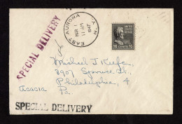 Lot # 135 Special Delivery:1947 Envelope Bearing 1938, 16¢ Lincoln Black - Covers & Documents