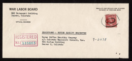 Lot # 139 Registry Service: 1943 Registered Letter Bearing 1938, 18¢ Grant Brown Carmine - Covers & Documents