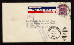 Lot # 146 United State Asiatic Fleet Mail: 1938, 50¢ Taft Mauve - Cartas & Documentos