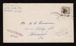 Lot # 148 Registered Mail: 1938, $1 Wilson - Covers & Documents