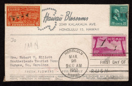 Lot # 163 Combination With Other US Issues: 1952 Cover Bearing 1938, 20¢ Garfield Bright Blue Green, 1952, 80¢ Hawaii, 1 - Covers & Documents