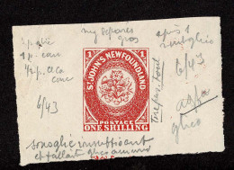 Lot # 249 Newfoundland 1sh Type C. A Working Die Proof Dated June 1943 - Other & Unclassified