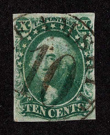 Lot # 281 1855, 10¢ Green, Type IV With Steamship 10 Marking - Other & Unclassified