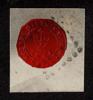 Lot # 331 India: 1852 Scinde Dawk ½a Scarlet Very Fine Wax Impression "used" On Piece - Otros & Sin Clasificación