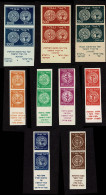 Lot # 344 Israel: 1948 First Coins Complete Imperforate Vertical Tab Pairs - Autres & Non Classés