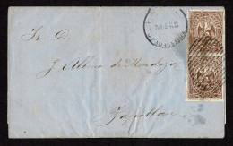 Lot # 350 Mexico: 1864-66, Eagle, 3c Yellow Brown No Overprint (remainder) Guideline PAIR - Other & Unclassified