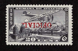 Lot # 351 Mexico Official: 1930 20c Black Violet "OFFICIAL" Overprint Inverted - Other & Unclassified