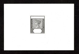 Lot # 362 British Commonwealth: 1880's Queen Victoria "Postage & Revenue" Master Die Proof In Black On Glazed Card (92 X - Autres & Non Classés