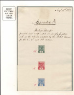Lot # 367 British Commonwealth: Queen Victoria Imperium Trials In U.P.U Colors Of The Postage And Postage "Die 1" Key Pl - Other & Unclassified