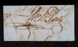 Lot # 404 Autograph: "WM. B. Perot", (William Bennett Perot) Bermuda Postmaster, On Piece - 1859-1963 Colonie Britannique