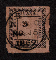 Lot # 418 British Guiana: 1862, Local Typeset Issue, 1¢ Black On Rose - British Guiana (...-1966)