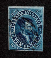 Lot # 460 1855, Jacques Cartier, 10d Blue, Thick Paper - Used Stamps