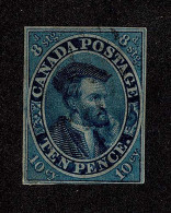 Lot # 462 1855, Jacques Cartier, 10d Blue "on Thin Crisp Transparent Paper" - Gebraucht
