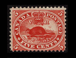 Lot # 470 1859, Beaver, 5¢ Vermilion - Neufs