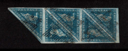 Lot # 482 1853 “Triangular”, Perkins Bacon Printing, 4d Deep Blue On Deeply Blued Paper, A Vertical BLOCK OF FIVE, Pos X - Cap De Bonne Espérance (1853-1904)