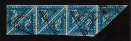 Lot # 483 1853 “Triangular”, Perkins Bacon Printing, 4d Deep Blue On Deeply Blued Paper BLOCK Of SEVEN, Position III S B - Cape Of Good Hope (1853-1904)