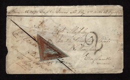 Lot # 486 1853 “Triangular”, Perkins Bacon Printing, 1d Brick Red On Bluish Paper - Cape Of Good Hope (1853-1904)