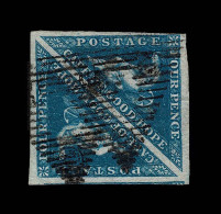 Lot # 488 1853 “Triangular”, Perkins Bacon Printing, 4d Deep Blue On Bluish Paper, PAIR - Cape Of Good Hope (1853-1904)