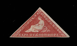Lot # 493 1855-63 “Triangular”, Perkins Bacon Printing, 1d Deep Rose Red On Cream-toned Paper - Kap Der Guten Hoffnung (1853-1904)