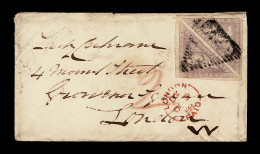 Lot # 504 Used To London: 1855-63 “Triangular”, Perkins Bacon Printing, 6d Pale Rose Lilac On White Paper PAIR, Large To - Cape Of Good Hope (1853-1904)