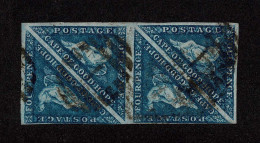 Lot # 516 1863-64 4d Blue, Vertical Block Of Four, Pos IX 3B - X 3A Variety Watermark Sideways (reversed) - Cape Of Good Hope (1853-1904)