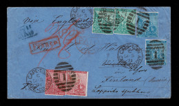 Lot # 525 Used To Finland: 1861-77, “Hope Seated” 1d Carmine Red (2 Copies) Perforation Faults At Bottom, 4d Blue (2 Cop - Cape Of Good Hope (1853-1904)