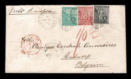 Lot # 535 Used To Belgium: 1871-76 ½d Grey-black, 1d Carmine Red And 1864-77 1s Green All Tied By Mini-bar "1" Cape Town - Cape Of Good Hope (1853-1904)