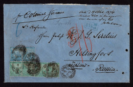 Lot # 536 Used To Finland: 1864-77 1s Green Two PAIRS And 1871-76 4d Dull Blue PAIR - Kap Der Guten Hoffnung (1853-1904)