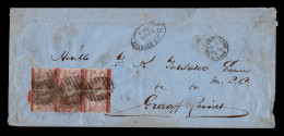 Lot # 538 1868, “Hope Seated” 4d On 6d Deep Lilac BLOCK OF SIX - Cape Of Good Hope (1853-1904)