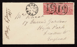 Lot # 548 Used To England: 1893 (14 May) Single Rate Envelope (½d Overpaid) From Port Alfred To London, England Bearing  - Cape Of Good Hope (1853-1904)