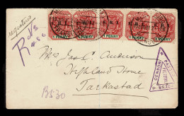 Lot # 553 Middelburg, Transvaal To Tarkastad, Cape: 1901 (10 June) Registered Envelope Bearing Transvaal 1901-02 1d Rose - Cabo De Buena Esperanza (1853-1904)